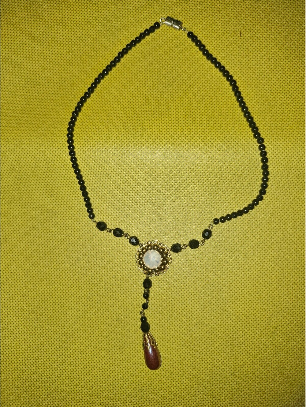 Vintage Beaded Drop Necklace - unknown origin as-is